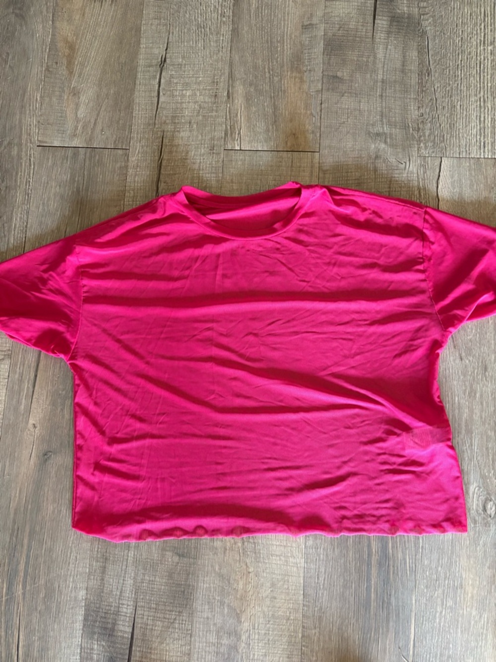 SHEIN Vibrant Hot Pink Cropped Boxy Tee